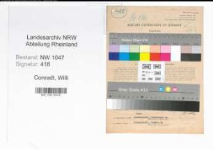 Entnazifizierung Willi Conradt , geb. 15.07.1902 (Buchhalter)