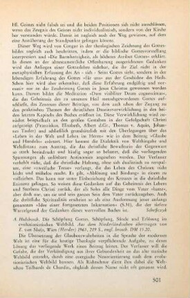 501-503 [Rezension] Hulsbosch, Ansfridus, Die Schöpfung Gottes