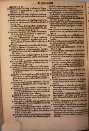 Gvlielmi Dvranti I. V. Docto. eximij Specu. Pars ... : cum Io. and. & Bal. quoru[n]da[m]q[ue] Modernorum Additionibus. Summarijs cuilibet. §. numeratim superadditis. Repertorio item generali separtim collecto ..., [5]. Reperto Specv. ... : Repertoriu[m] alphabetico serie copiosissime distributum ...