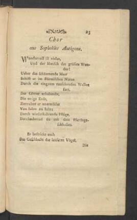 Chor aus Sophokles Antigone
