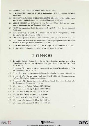 II. Teppiche (Nr. 613-628)