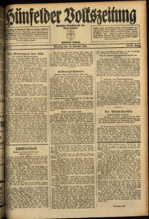 Ausgabe vom Dienstag, den 19. Oktober 1920.