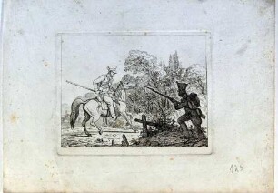 Kosak und französischer Infanterist, Blatt aus der Serie "Kriegsszenen 1813"