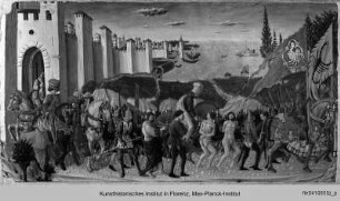 Madonna mit Kind, Heiligen und Engeln : Kreuztragung