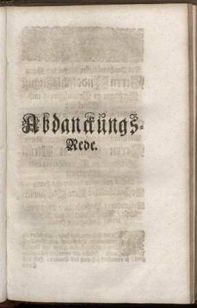 Abdanckungs-Rede