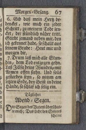 Täglicher Abend-Segen.