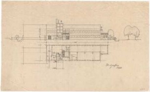 Döllgast, Hans; Grafing bei München (Bayern); Schreinerei - Grundriss; Ansicht