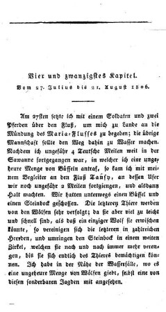 Vierundzwanzigstes Kapitel: Vom 27sten Julius bis 21sten August 1806.