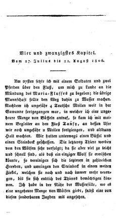 Vierundzwanzigstes Kapitel: Vom 27sten Julius bis 21sten August 1806.