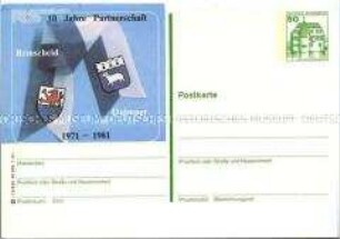 Postkarte zum 10jährigen Jubiläum der Städtepartnerschaft Remscheid-Quimper