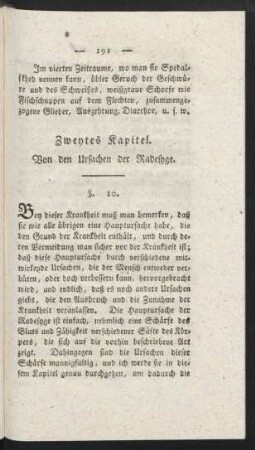 Zweytes Kapitel. Von den Ursachen der Radesyge.