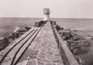 Memel, Nordmole : Memel (Klaipeda/Litauen). Kopf an der Nordmole mit Leuchtfeuer