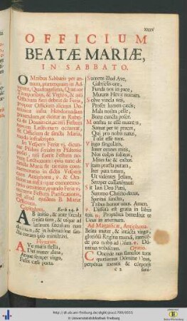 Officium Beatae Mariae.
