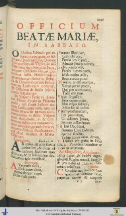 Officium Beatae Mariae.