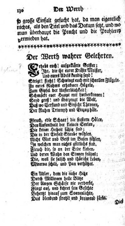Der Werth wahrer Gelehrten : Ein Gedicht