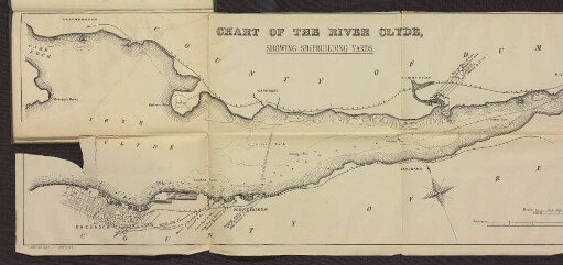 CHART OF THE RIVER CLYDE, SHOWING SHIPBUILDING YARDS.