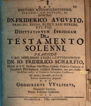 Disp. iur. de testamento solenni