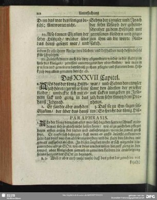 Das XXXVII Capitel