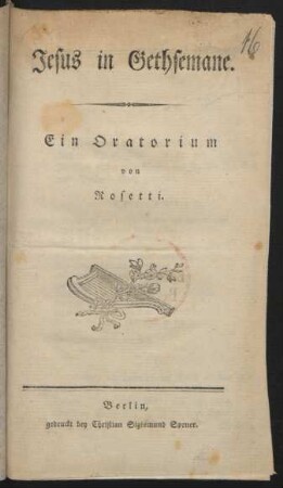 Jesus in Gethsemane : Ein Oratorium
