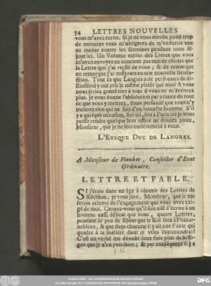 A Monsieur de Fieubet, Conseiller d'Etat Ordinaire.