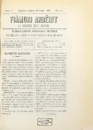 Fiàmuri arberit : la bandiera dell'Albania. 1. 1883/84