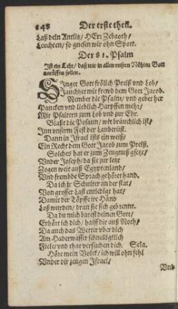 Der 81. Psalm - Der 90. Psalm
