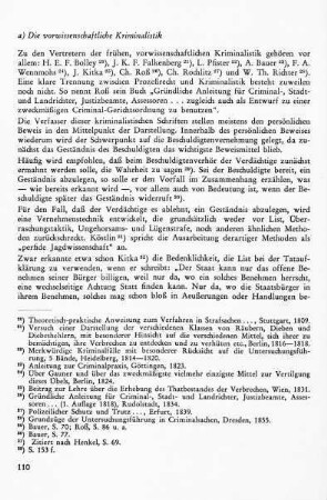 a) Die vorwissenschaftliche Kriminalistik