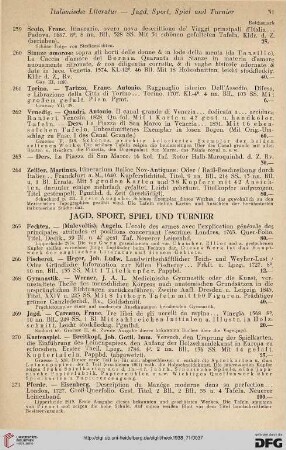 Jagd, Sport, Spiel und Turnier (Nr. 263-283)