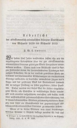 537-576 Uebersicht der alttestamentlich-orientalischen Literatur Deutschlands von Michaelis 1830 bis Michaelis 1835