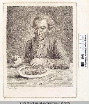 Porträt eines unbekanntes Mannes, am Tisch sitzend und essend