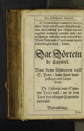 [Dat Dörteinde Capittel.- Dat Veertheinde Capittel.]