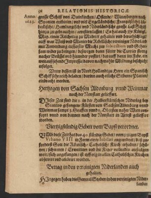 Viertzigstündig Gebett vom Bapst verordnet.