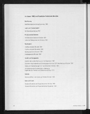 Im Januar 1982 veröffentlichte Statistische Berichte