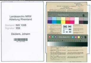 Entnazifizierung Johann Deckers , geb. 19.11.1895 (Maurer)