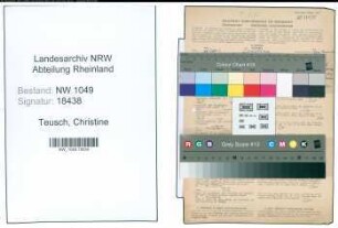 Entnazifizierung Christine Teusch , geb. 11.10.1888 (Lehrerin)