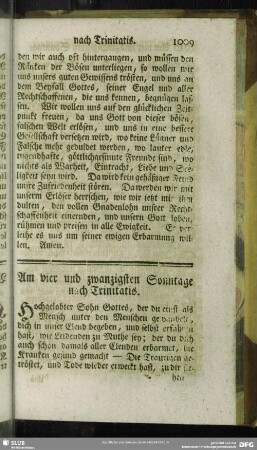 Am vier und zwanzigsten Sonntage nach Trinitatis
