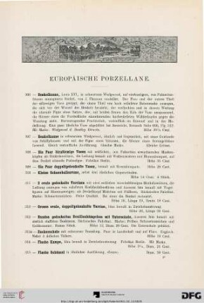 Europäische Porzellane (Nr. 306-383)