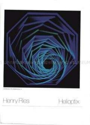 Werbeblatt mit aufgeklebten Motiven aus "Helioptix" - Nachlass