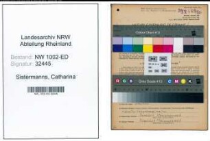 Entnazifizierung Catharina Sistermanns, geb. 31.10.1903 (Lehrerin)