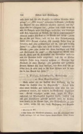 3. Sitten, Lebensweise, Gebräuche.