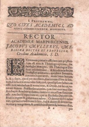 I. Programma, Quo Cives Academici, Ad Funus Dohonestandum, Monentur.