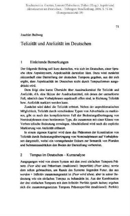 Telizität und Atelizität im Deutschen