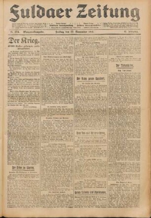 Ausgabe vom Freitag, den 27. November 1914.