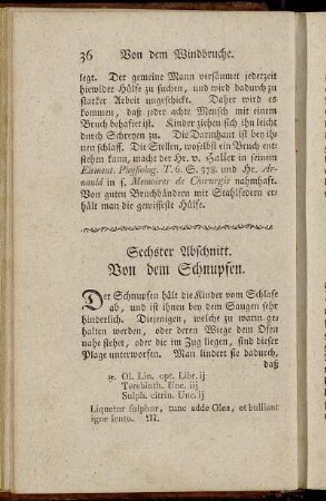 Sechster Abschnitt. Von dem Schnupfen.