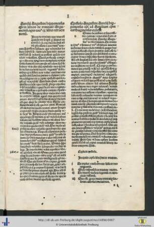 Epistola Augustini Aurelij...ad Aurelium episcopum carthaginensis...