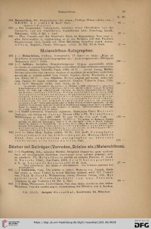 Melanchton-Autographien (Nr. 837-840)