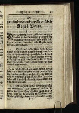 Die Zweyfache oder gedoppelte verkehrte Regel Detri