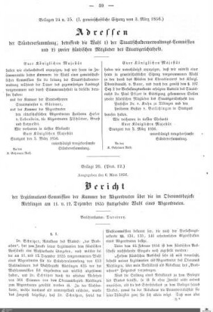 Beilagen zu Protokoll, 12. Sitzung