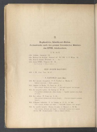 II. Kupferstiche, Schabkunst-Blätter, Farbendrucke nach den grossen französischen Meistern des XVIII. Jahrhunderts