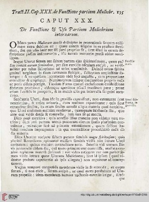 Caput XXX: De Functione et Vsu Partium Muliebrium internarum